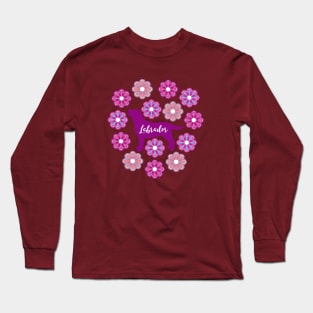 Purple Flowers and Labrador Long Sleeve T-Shirt